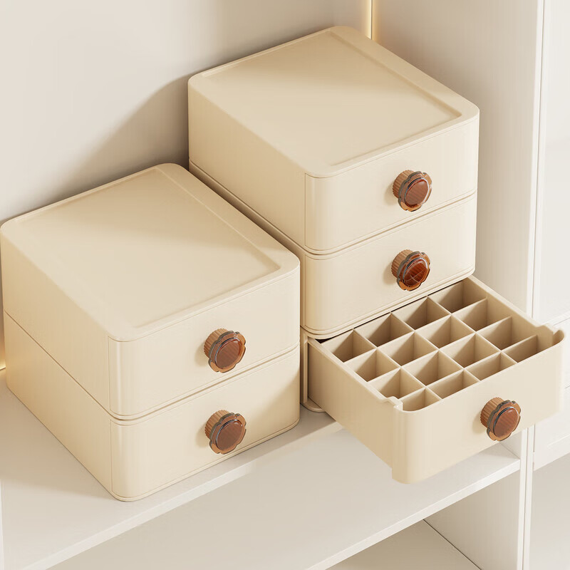 木格格内衣收纳盒内裤袜子抽屉收纳盒分格衣柜收纳分层神器整理盒收纳筐 白色【16格内裤盒】