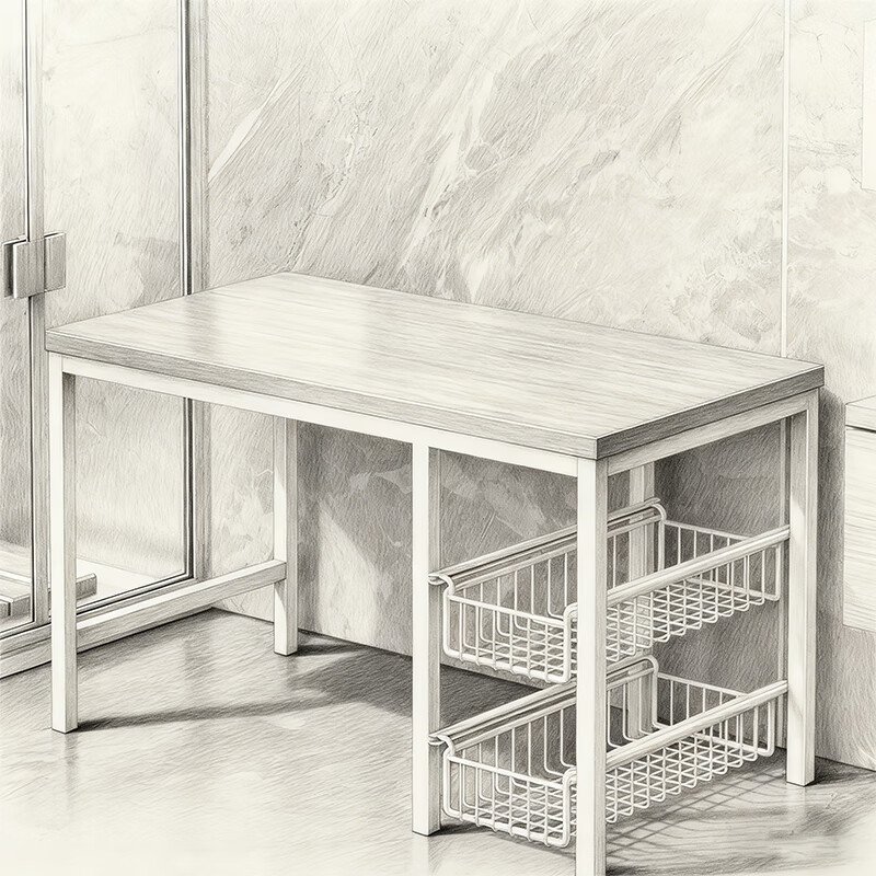 尔思家洗衣机置物架阳台迷你小型内衣机垫高底座架子卫生间落地双层托架 白架+原木色小号