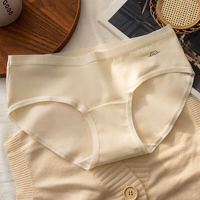 雅鹿10A纯棉少女内裤甜美卡通三角裤蓝色小碎花底裤清新学生青少年 黄色+粉色+浅蓝+灰色 XL