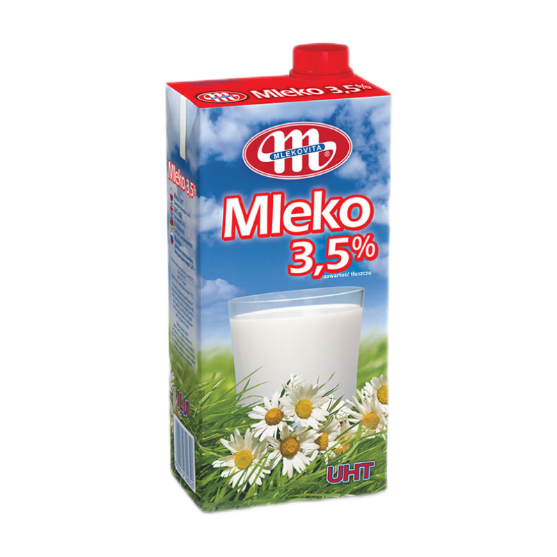 妙可（Mlekovita）欧洲进口田园系列3.5全脂纯牛奶1L*12盒100%无添加整箱装优质蛋白