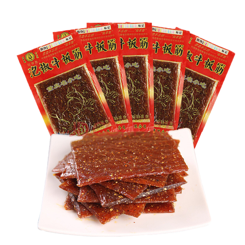 嘴巴香陆草垫泡椒臭干子泡椒牛板筋麻辣味8090儿时辣条好吃零食元旦