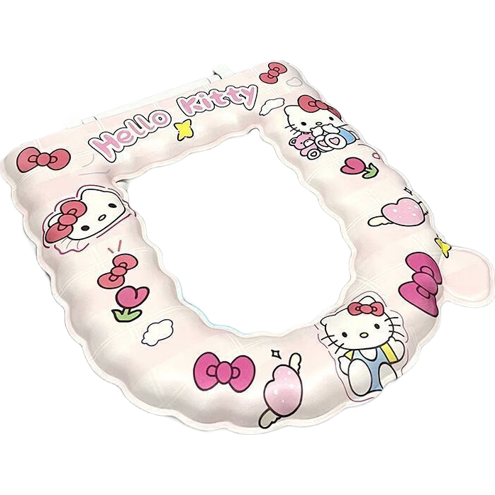 旅行装备防水马桶垫EVA可水洗四季通用厕所坐便套家用粘贴式加厚 EVA材质【随机卡通图案马桶垫】 1个