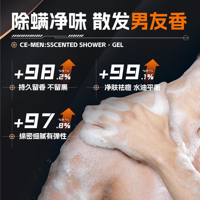 dyey魅蓝男士香氛沐浴露持久留香72小时香体滋润保湿清洁沐浴液500ml