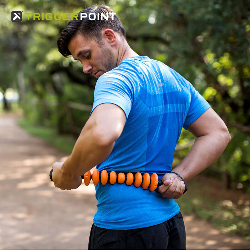 TRIGGERPOINT进口手持按摩棒狼牙棒筋膜肌肉放松滚轴瘦小腿健身运动深度按摩器 缓解酸痛/软硬适中/弹力按摩棒