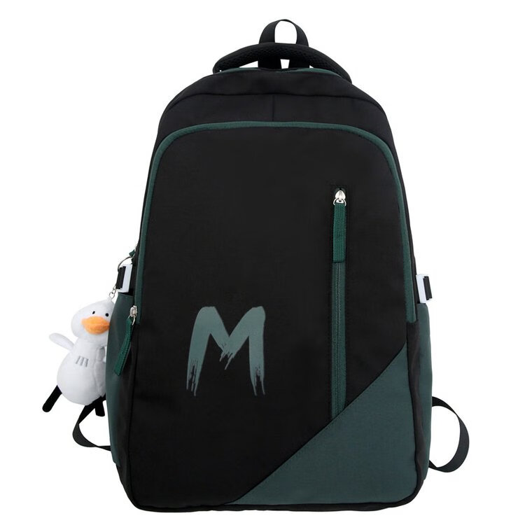 CLBD书包女初高中生新款高颜值背包男潮流大容量ins韩版小学生双肩包 黑色