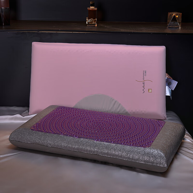 LEELAND礼澜家纺 GEL黑金恒温凝胶枕 立体护颈枕慢回弹高品质枕芯枕头 黑金恒温凝胶枕粉 单只 40x70cm 中枕 10cm