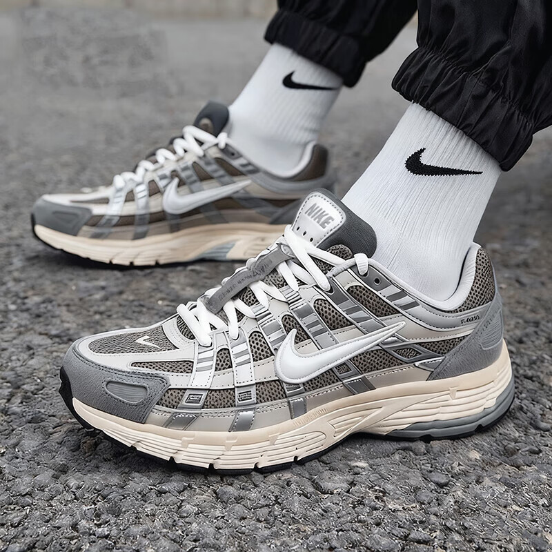 耐克跑步鞋男2025冬季新款P-6000厚底休闲鞋轻便运动鞋老爹鞋鞋子 FN7509-029 42