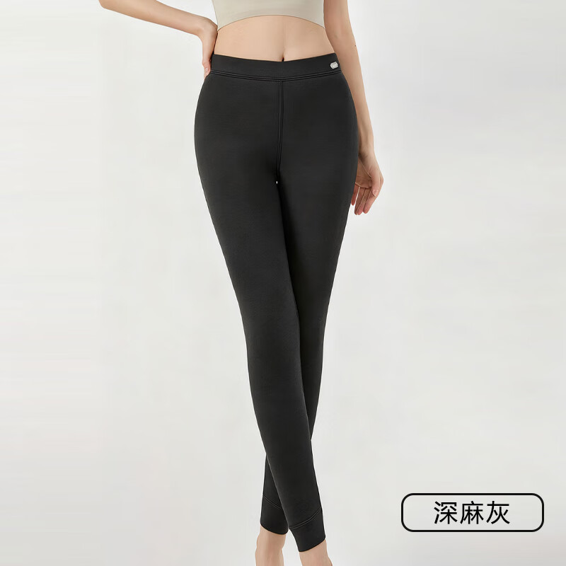 相伊恋人保暖裤女秋冬季高腰羊毛加绒加厚棉裤大码防寒线裤可外穿打底秋裤 深麻灰 【羊毛填充-速暖发热】 2XL 【建议130-150斤】