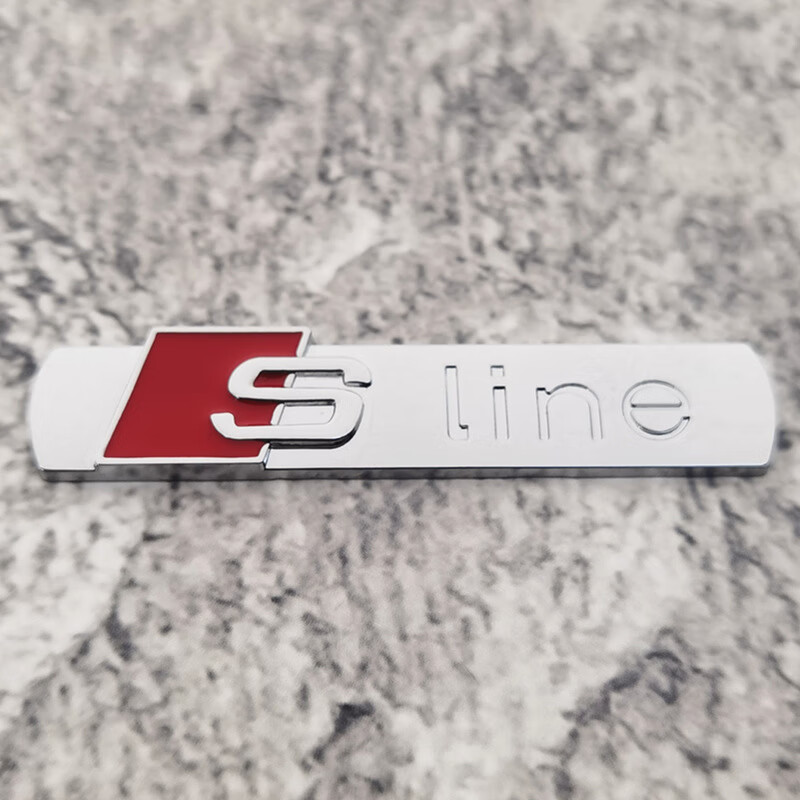 杉贝适用于奥迪叶子板车身贴 sline侧标 sline金属 亮银