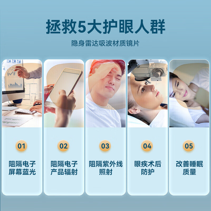 0度（PERFECTSIGHT）稀土六防蓝光防辐射眼镜抗疲劳看电脑手机专用平光护目镜99%女男 稀土六防镜片B6013-C1黑 镜宽137mm 无度数（稀土平光镜片）