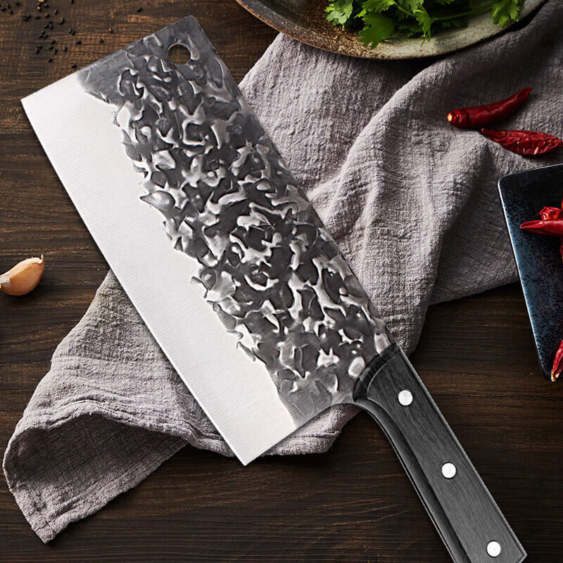 炊小丫【甄选直发】刀具菜刀切片刀锻打刀家用不锈钢砍骨刀厨房切菜刀厨 斩切多用·古法锻打款【基础款】