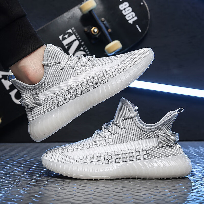 西域骆驼（VANCAMEL）网面椰子鞋男女同款男鞋鞋子女鞋情侣款2025年秋冬季新款休闲鞋 【官方正品 质量保证】灰色配色 40