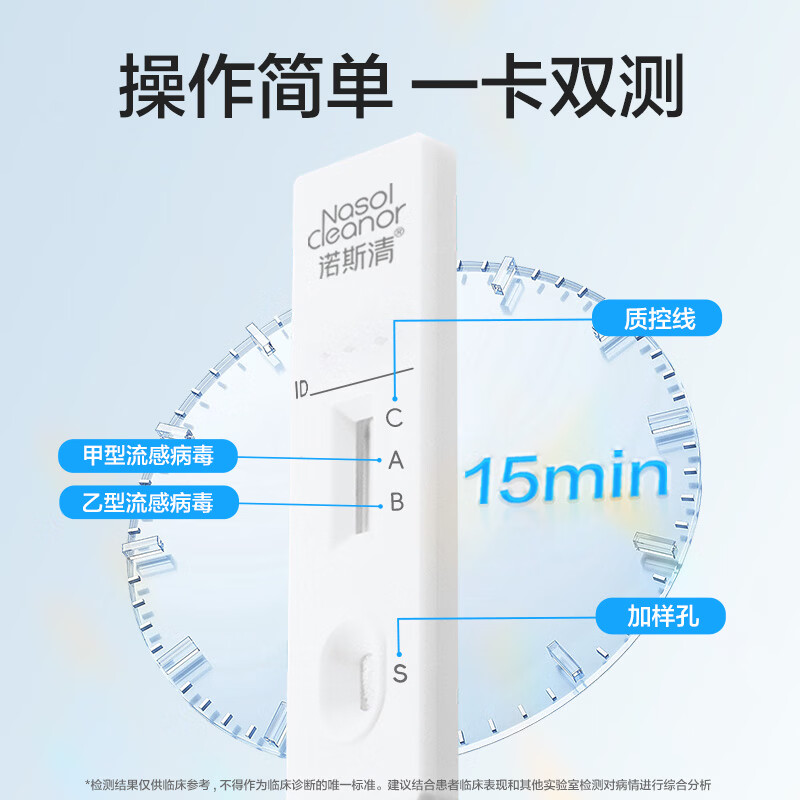 诺斯清生理海水鼻腔冲洗喷雾感冒鼻塞鼻痒流涕上呼吸道感染洗鼻器 【3盒装】甲乙流检测试剂盒