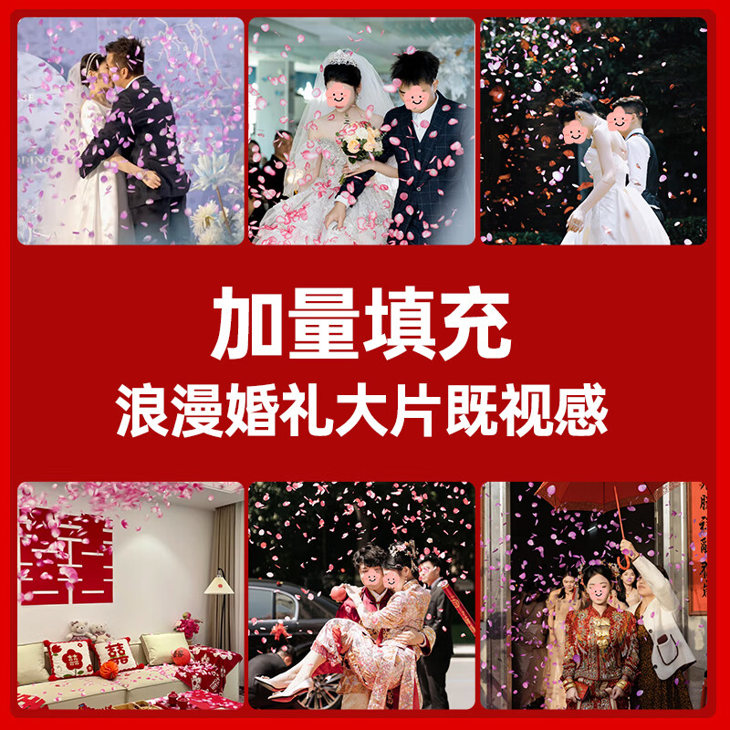伊梦结婚礼炮专用银色丝带礼宾花毕业生日庆典氛围装饰彩带手持礼花筒 【7仓速发】花瓣礼花60cm-超大容量花瓣-红色-6个