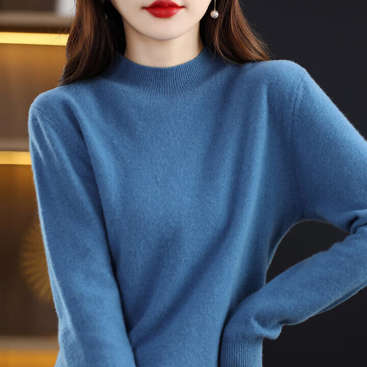 CronetKcnsy秋冬新款半高领毛衣女套头针织衫纯色长袖女装薄款内搭短款打底衫 针织半高-祖母绿 2XL 【135-145】卡码拍大