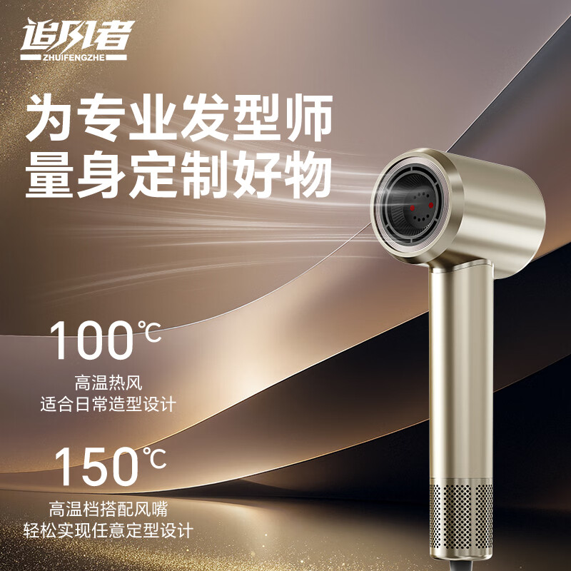 追风者大功率电吹风 家用理发店发廊专用吹风筒 负离子高速护发吹风机 国家补贴 生日礼物 金的好