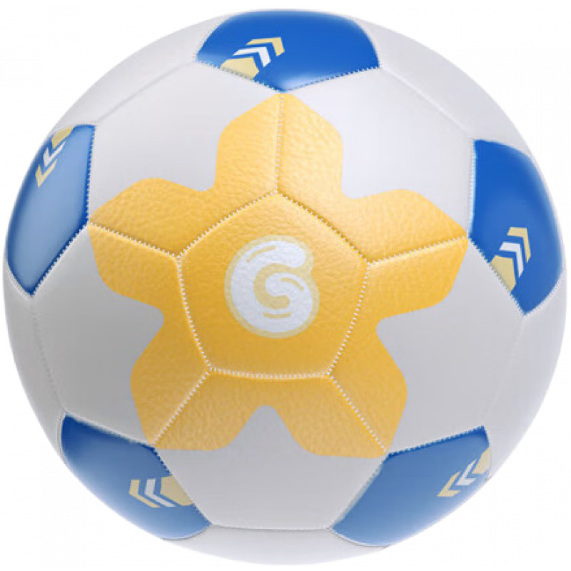 GWIZ4號足球兒童小學(xué)生專(zhuān)用球青少年初中生中考訓練用球感統皮球 兒童4號足球（藍黃色）直徑21cm