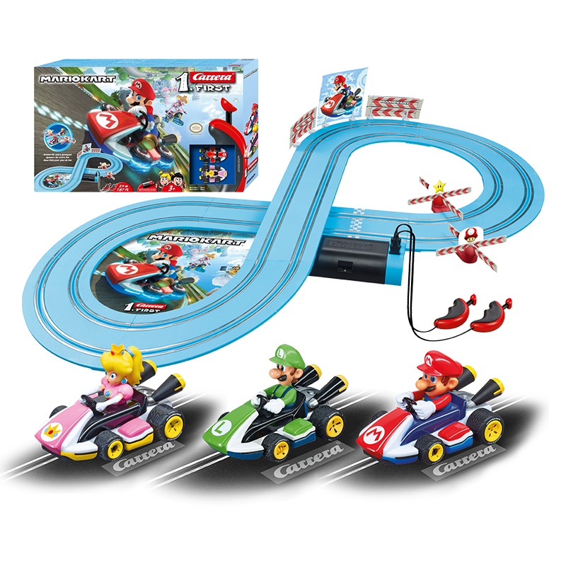Carrera軌道賽車First系列馬里奧超級(jí)瑪麗男孩兒童雙人競(jìng)技遙控玩具車