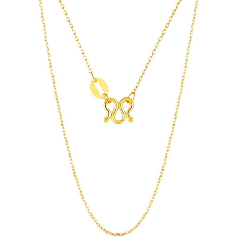 中國珠寶（Sino gem）黃金項鏈女足金素鏈鎖骨鏈簡約百搭diy生日情人節(jié)禮物送女友老婆 約1.1g黃金項鏈素鏈