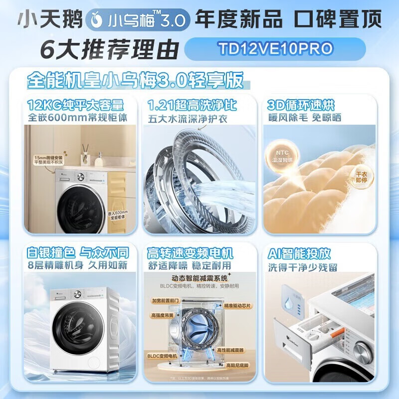 滚筒洗衣机排行榜前十名出炉，这10款洗净力强、静音省电，家务轻松无压力-图片2