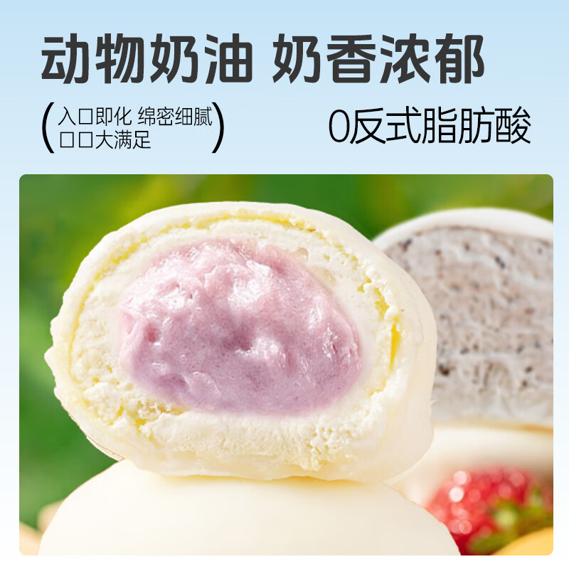 盛京天禄雪媚娘爆浆大福冰皮糯米糍动物奶油抹茶草莓蓝莓风味夹心蛋糕甜品 芒果2+草莓2+奥Li奥2+抹茶2+蓝莓2 80g 10盒