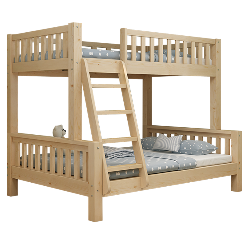 惠寻 自有品牌 上下床双层床高低床母子儿童床实木床 上铺宽1.2米*下铺宽1.5米 一床两用