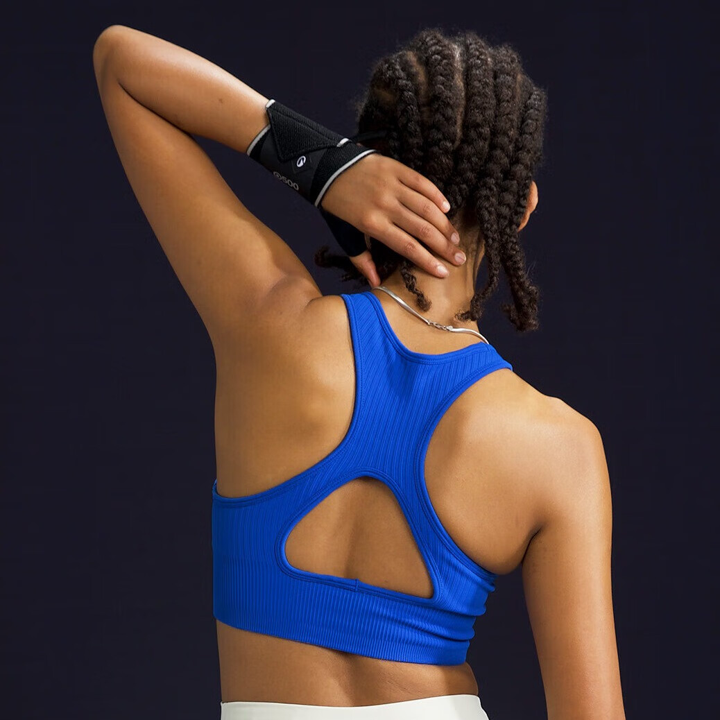 FAXAZE美背高支撑防震美背透气健身运动跑步瑜伽HIIT女士运动内衣 蓝色 2XL