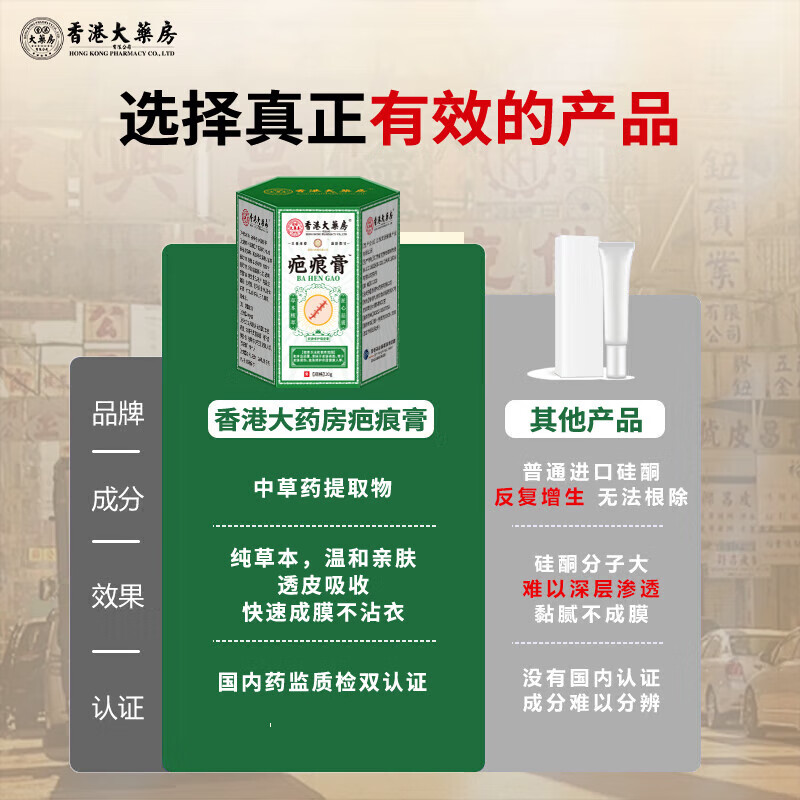 香港大药房疤痕膏旧疤伤疤淡印凹凸增生痘坑软膏痘印痘坑 1瓶 买2送1