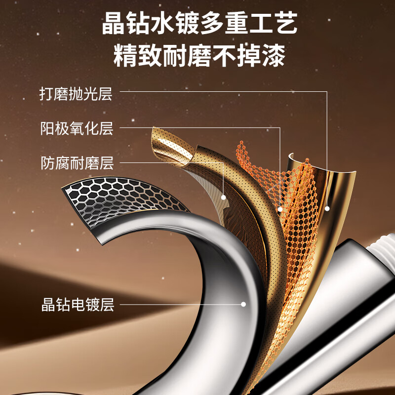 壹品印象增压淋浴花洒喷头家用浴室洗澡热水器超强加压沐浴莲蓬头软管套装 三档增压花洒【雅黑】 【强劲增压丨密集大出水】