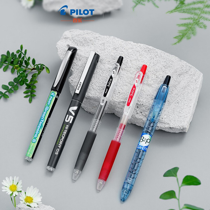 百乐pilot百乐中性笔黑红色10ef果汁笔v5bxgr5b2p宝特瓶按动式学生