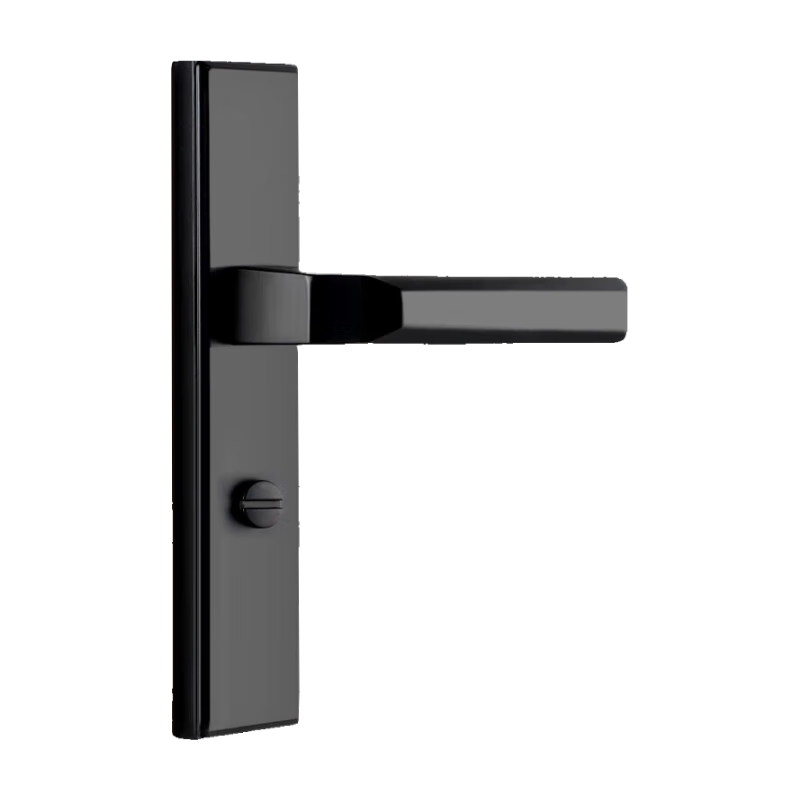 奧本執(zhí)手鎖衛(wèi)生間門鎖廁所浴室鎖 鋁合金玻璃門鎖A002黑