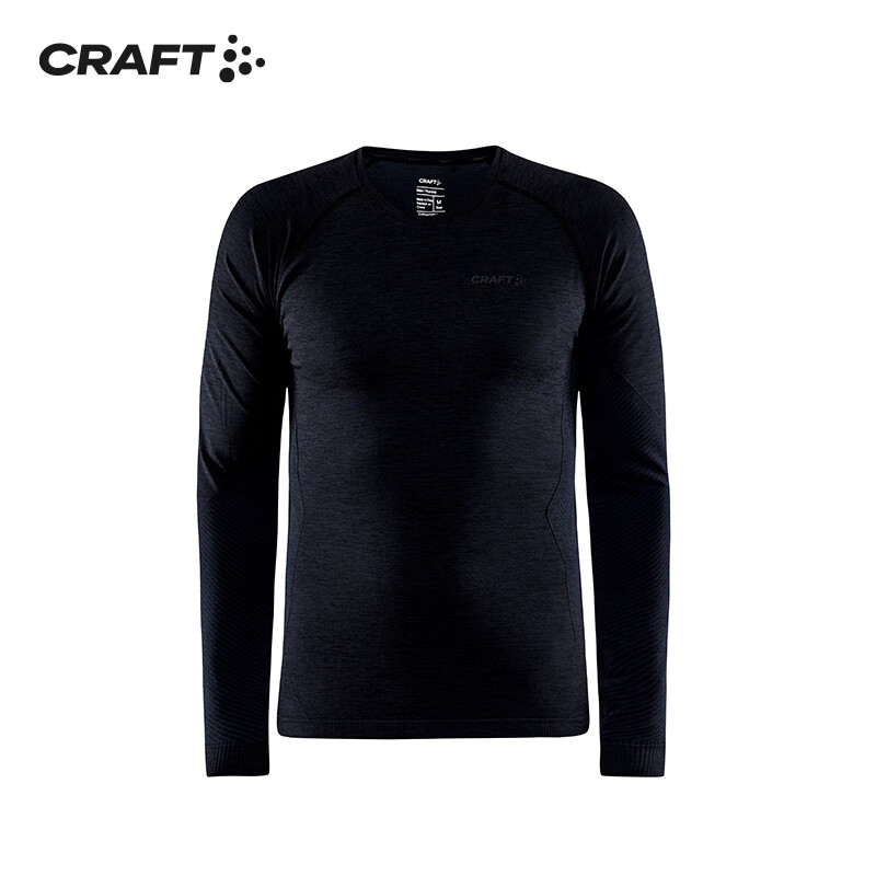 CRAFT蓝标CORE运动户外训练跑步透气速干防风保暖打底衫长袖T恤男 上衣（黑色） S