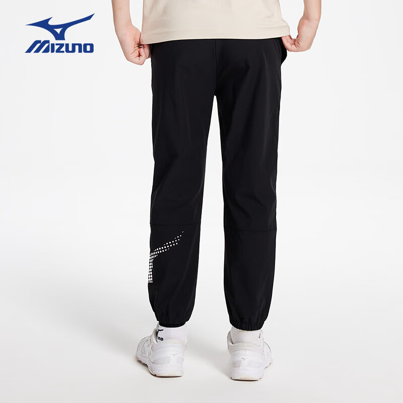 美津浓（MIZUNO）美津浓男儿童裤子春秋季薄款速干防蚊裤中大童运动长裤 黑色 165 (建议身高160-165cm)