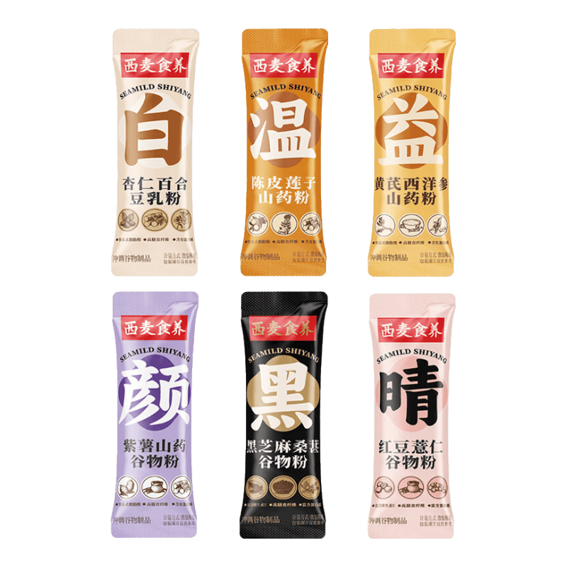西麦混合口味麦片谷物粉黑芝麻桑葚代餐粉营养粉早餐冲泡即食 谷物粉4口味混12袋【360g】