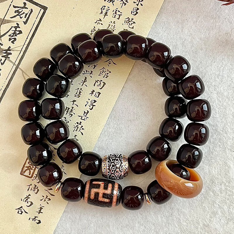 DUTRIEUX菩提手串溏心老料双圈风化绕指柔盘玩手饰佩饰佛珠手持念珠把玩 静默如初【108颗】 11MM