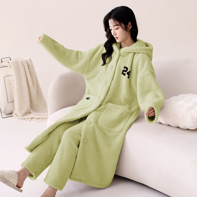 芬腾可安（FENTENGCARE）【M】软绵绵半边绒情侣睡衣冬季睡袍套装柔软休闲感外穿家居服 61008 XXXL