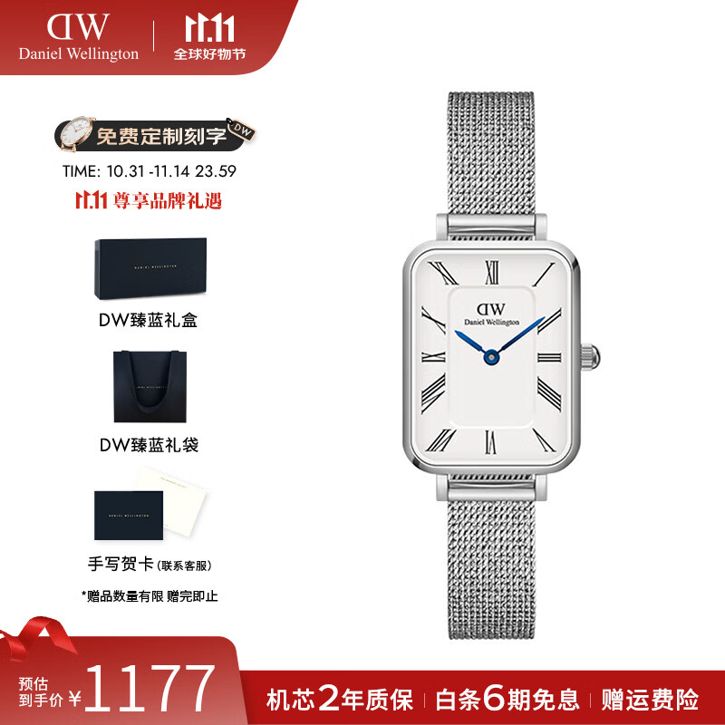 丹尼尔惠灵顿（DanielWellington）DW手表女小蓝针复古方表女士手表欧美腕表 七夕情人节礼物送女友 DW00