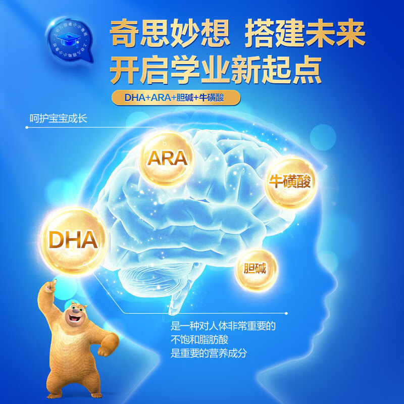 君乐宝【品牌旗舰店】小小鲁班 诠力爱儿童配方奶粉(3周岁以上)高钙 诠力爱800g*1听