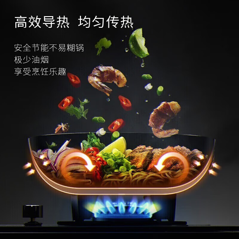 正宗章丘传统铁锅家用炒锅老式手工炒菜锅无涂层不粘锅燃气灶适用 32厘米木把手镜面锅【赠木盖】 32cm