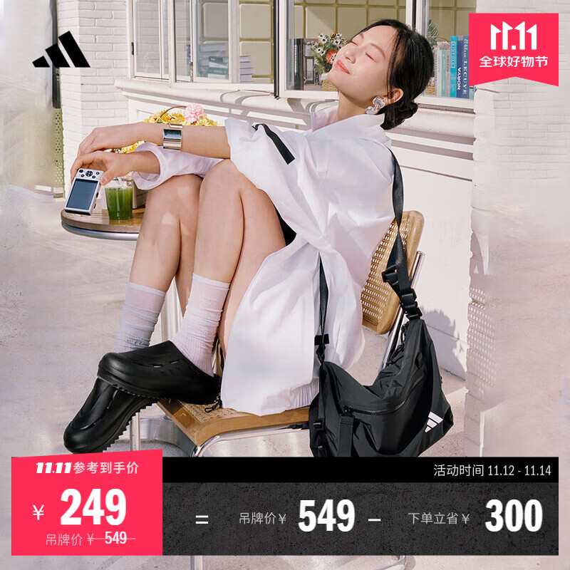 adidas日常运动拎包斜挎包单肩包男女新款阿迪达斯官方 黑色   NS(均码)  