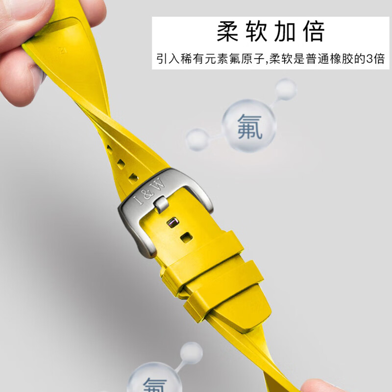 爱沃驰官方瑞士爱沃驰品牌专用原装原厂凸口液态硅胶IW手表表带男送工具 橙色
