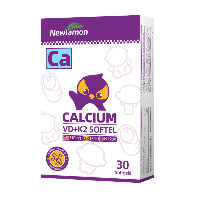 Newlamon纽乐曼婴儿液体钙 维生素D3 K2 宝宝儿童补钙 安心钙* 30粒*3盒 周期装*赠试用装10粒
