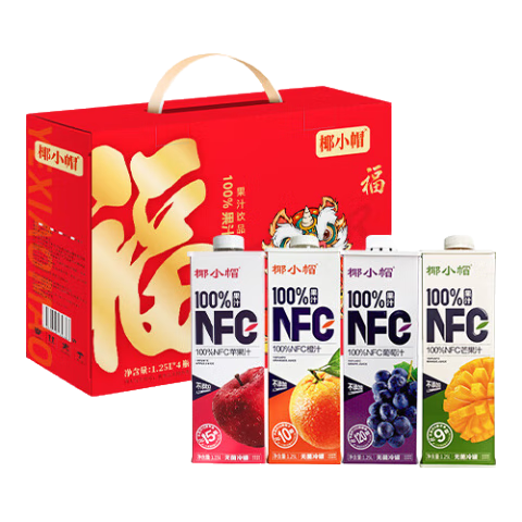 ҬСñ 100%����֭NFC��֭ƻ��֭ 1.25L*4ƿ ������ ����������51.57Ԫ