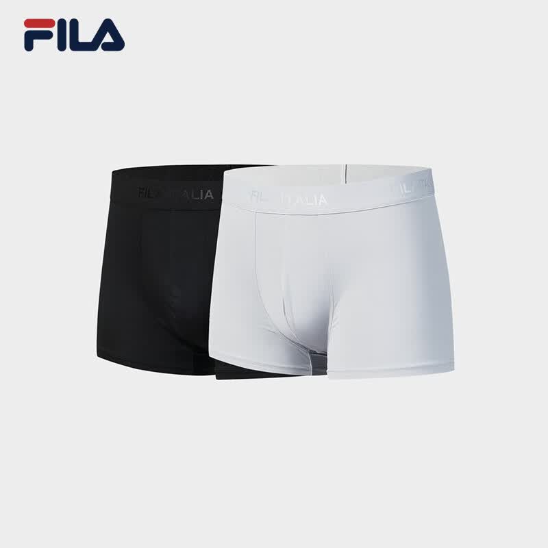 FILA 斐乐官方男士内裤套装冬季新款舒适透气短裤平角裤2条装 组合色-99 L