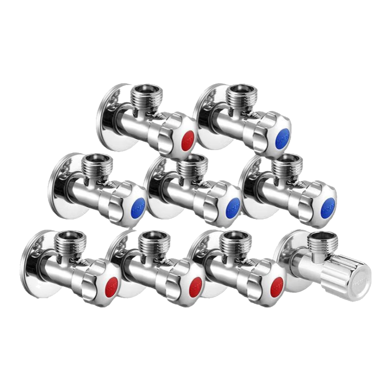摩恩（MOEN） 角閥 加厚59銅冷熱水三角閥 冷熱角閥套裝 止水閥 通用水閥 9只裝【4冷4熱+1通用】4分出水