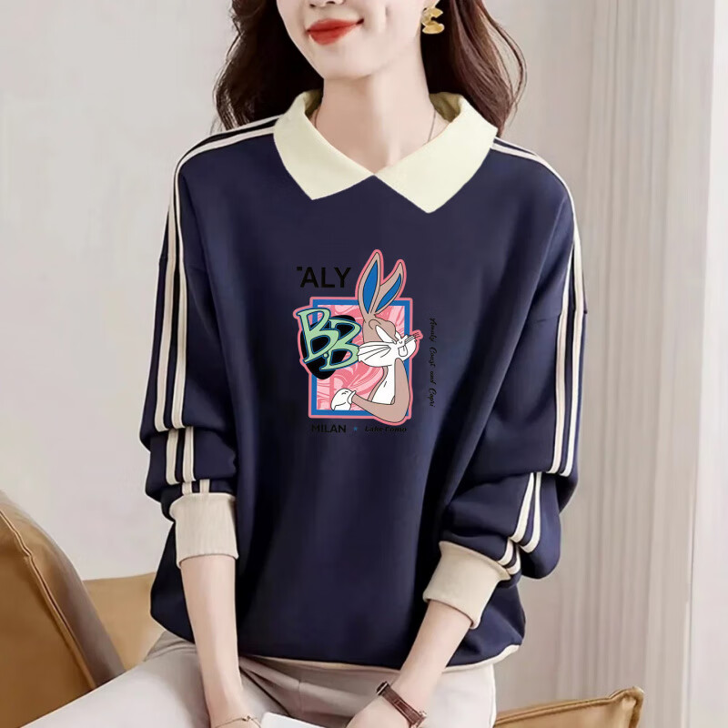 剪标女装秋季polo衫纯卫衣长袖打底衫时尚气质全上衣 宝