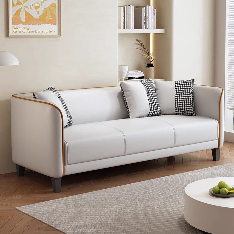 欣慕雅北欧简约现代布艺沙发小户型客厅双人出租房卧室公寓三人简易网红 【米白色】防水科技布 标准单人座丨75cm（送1抱枕）