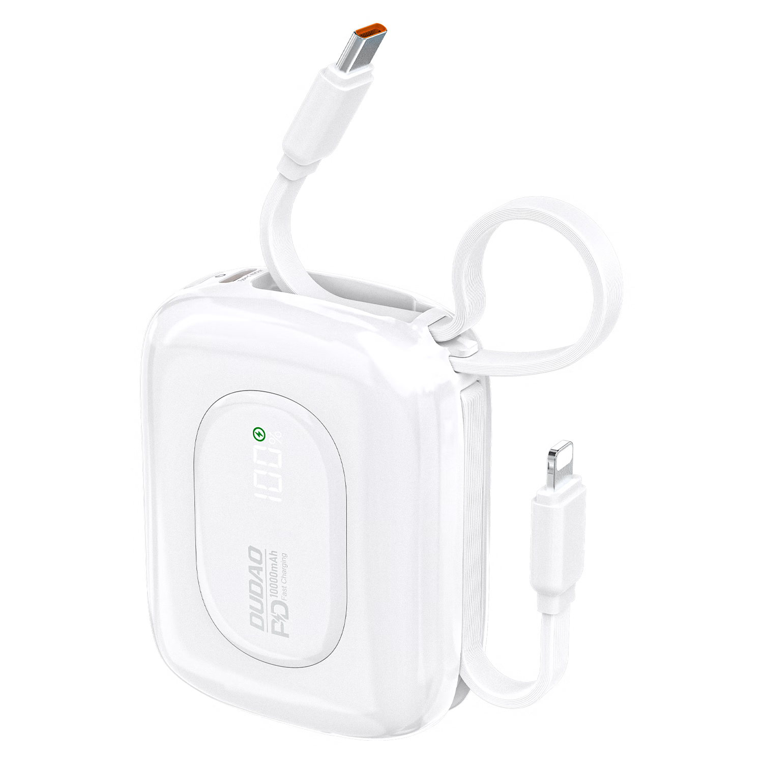 DUDAO独到可上飞机高铁超级快充自带线充电宝小巧便携移动电源安卓苹果iPhone17大容量新3C认证手机备用 紫色便捷两万毫安