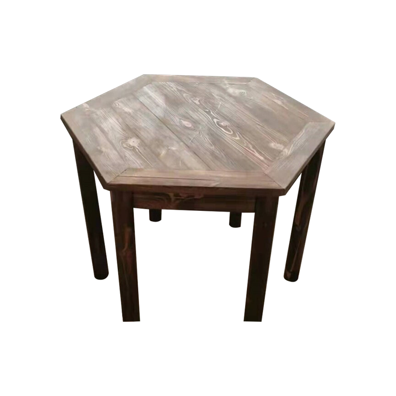 顺富美(SHUNFUMEI)食堂餐桌 1米餐桌单位餐厅食堂木质六角桌餐桌单桌 办公家具一站式采购