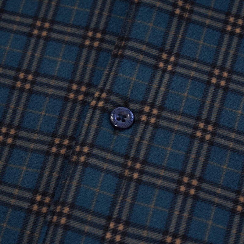 保罗·彼得（PAULO PEDRO）专柜同款 男士简约百搭日常舒适加绒格子衬衫MMCD58700 兰色 3XL (190) 180-200斤